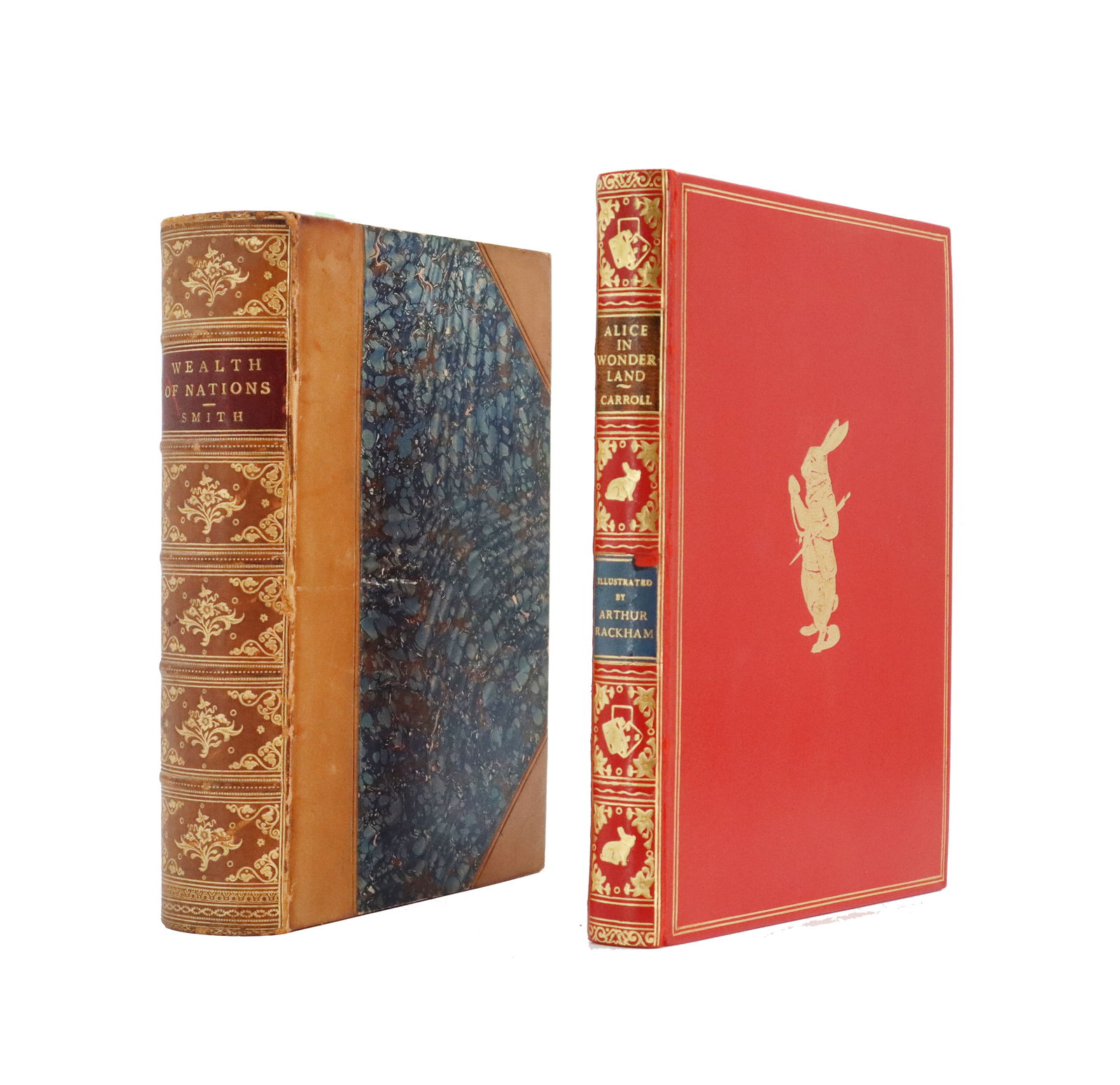 Two Classic Book Titles, One Illustrated by Arthur Rackham: Two Classic Book Titles, One Illustrated by Arthur Rackham. This lot consists of two books, one by Lewis Carroll and the other by Adam Smith. The first title is Alice’s Adventures in Wonde