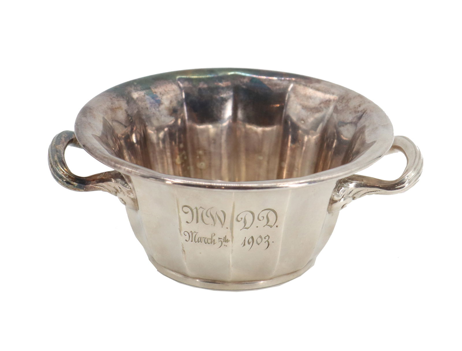 Antique Personalized Tiffany & Co. Silver Soldered (Silver Plate) Handled Bowl (1 of 12)