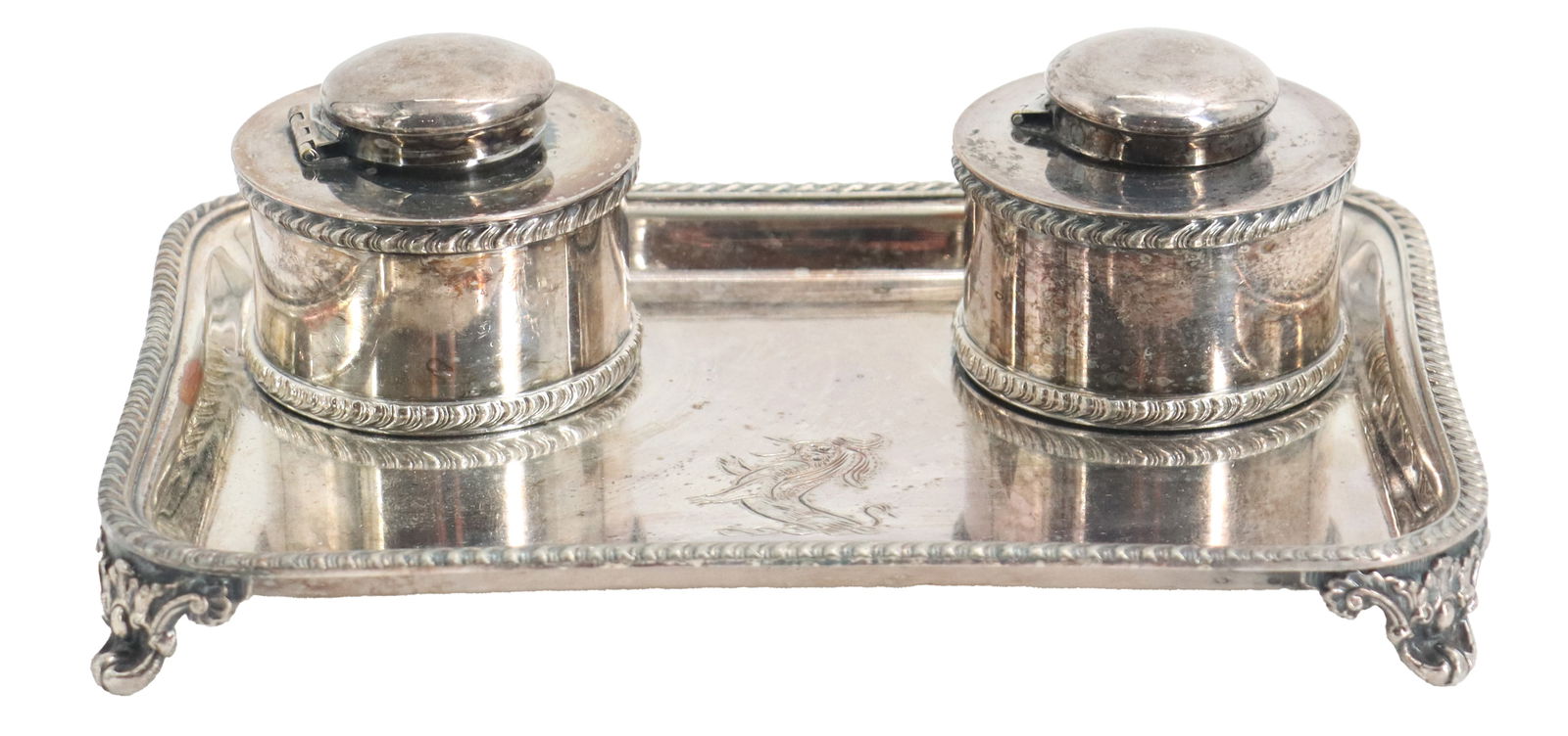 Antique English Silver Plated Inkwell (1 of 19)
