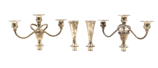 (4) English Sterling Weighted Candelabra