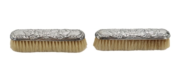 (2) Silver Vanity Brushes
