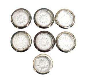 (7) Glass and Silver Vanity Trays