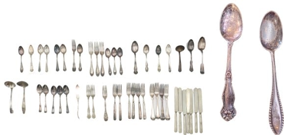 (51) Miscellaneous Pieces of Marked Rogers 20th Century Silver Plate Flatware
