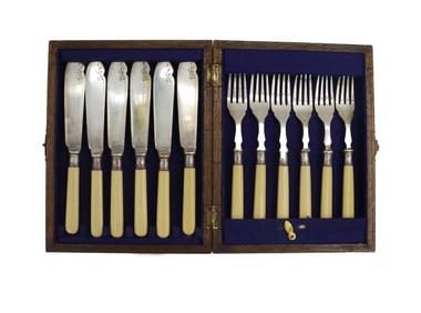 (12) Circa 1860 English Sheffield Silver Plated Flatware Set