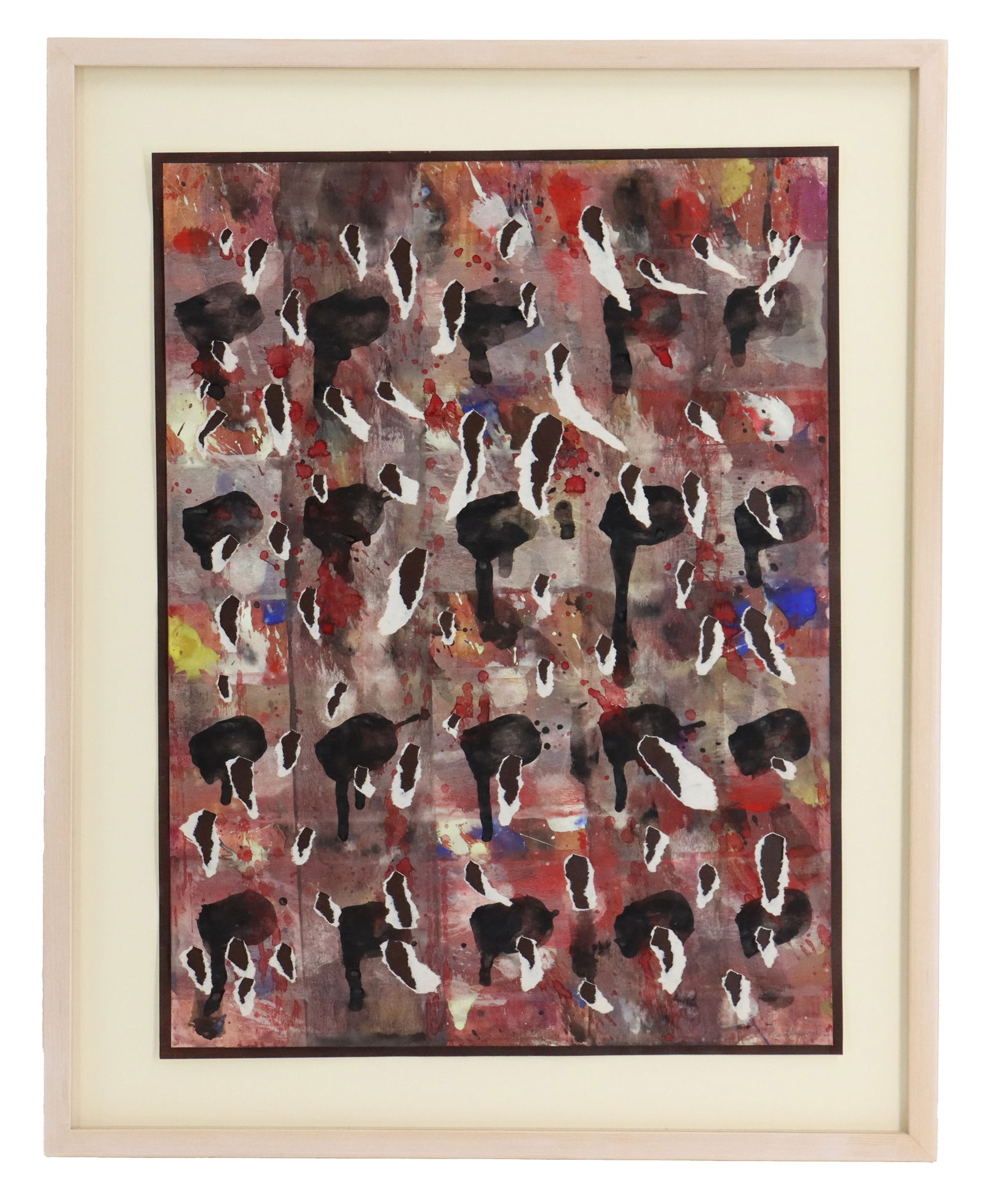 Robert Richenburg (1917-2006) American, Acrylic Collage on Paper Abstract Expressionist, “Poked (1 of 11)