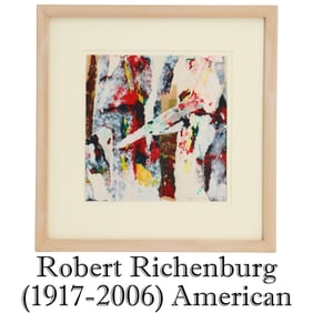 Fantastic Robert Richenburg (1917-2006) American, Acrylic on Paper Abstract Expressionist "Meadow"