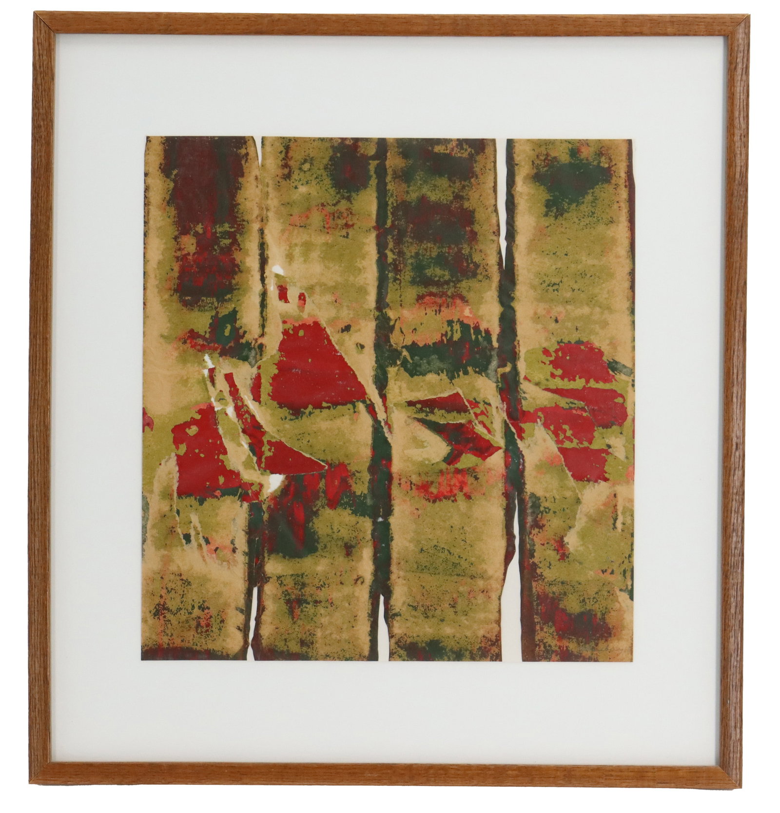 Robert Richenburg (1917-2006) American, Acrylic Collage on Paper, "A Bit of China": Robert Richenburg (1917-2006) American, Acrylic Collage on Paper, "A Bit of China". Signed lower right. Information verso. Framed. Provenance: From the Rose Art Gallery, Waltham, MA. Overall