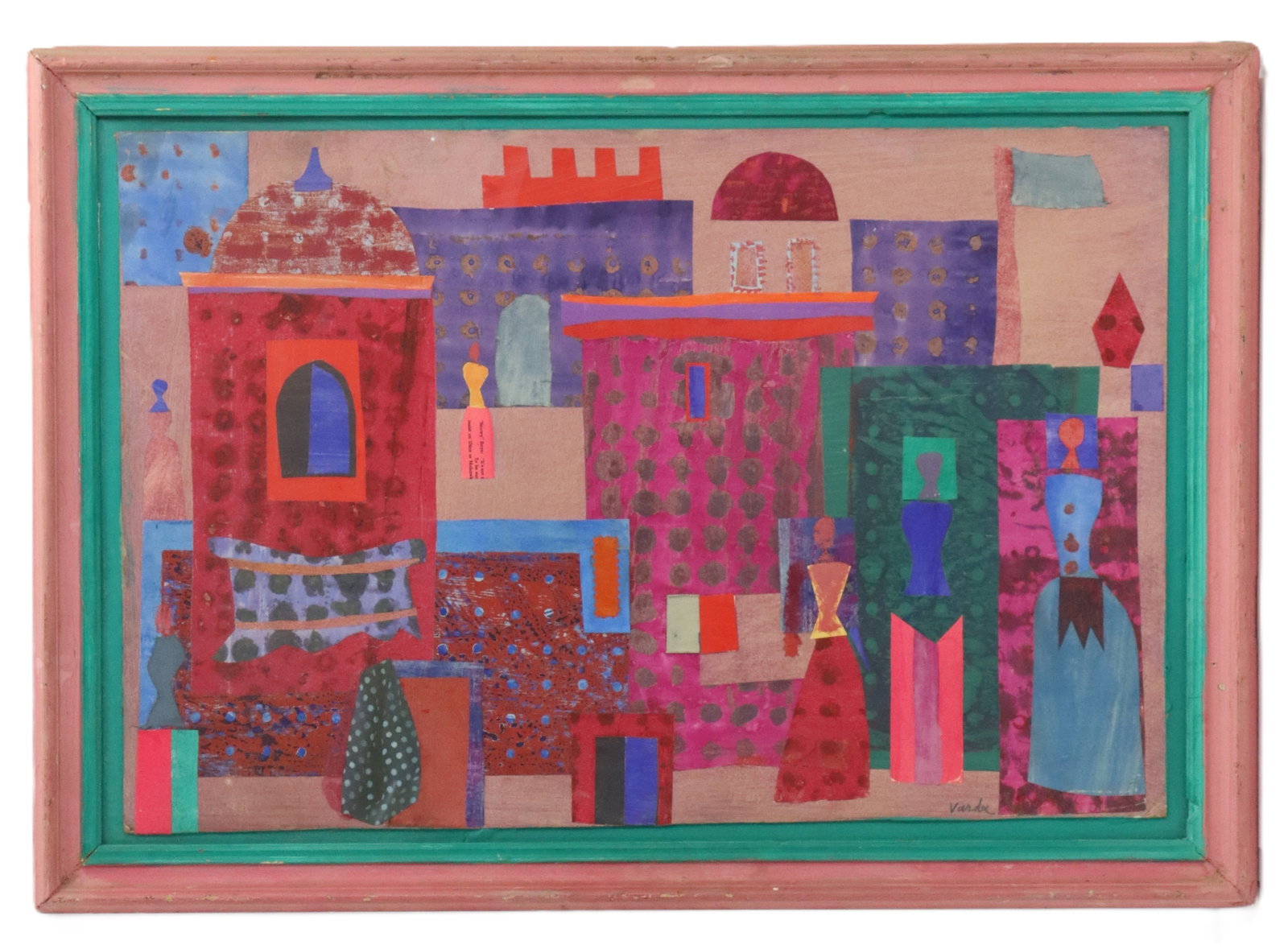 Jean (Yanco) Varda (1893-1971) American, Mixed Media Collage on Panel, Abstract Cityscape (1 of 13)