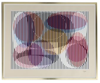 Yaacov Agam (Born 1928) Israeli/French, Signed and Numbered Op Art Lithograph