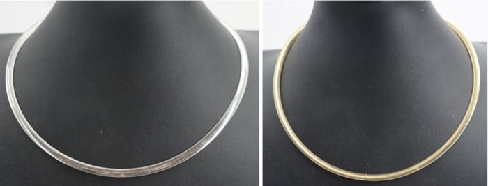 One Marked 14k Italy Reversible Yellow & White Gold Choker - 18.2 g.
