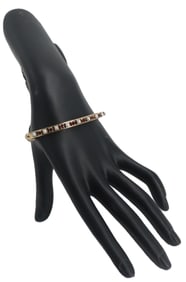 14k Gold, Pearl, and Ruby Bangle - Gross 13.5 g.