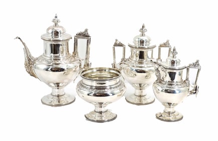 (4) Piece William Gale & Son Sterling Silver Tea Set - 95.045 ozt.