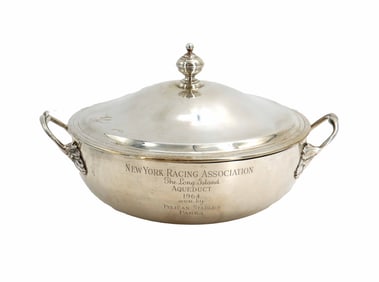 Ensko Lidded Sterling Silver New York Racing Association Trophy - 36.880 ozt.