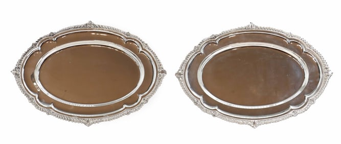 (2) Matching Gorham Sterling Silver Serving Trays - 87.985 ozt.