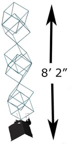 Signed Welded Steel Geometrical Cube Sculpture