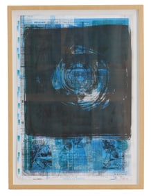 Signed French Abstract Pop Art Mixed Media Silkscreen Print