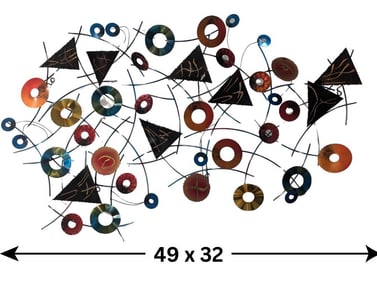 Curtis Jere Colorful Abstract Metal Wall Sculpture