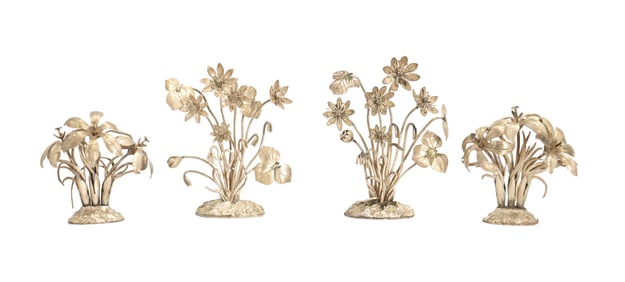 (4) Miniature Janna Mexican Sterling Flower Figurines - 16.905 ozt.