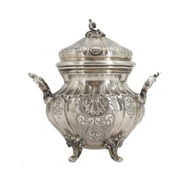 Marked 800 Silver Art Nouveau Style Lidded Sugar Bowl- 12.525 ozt.