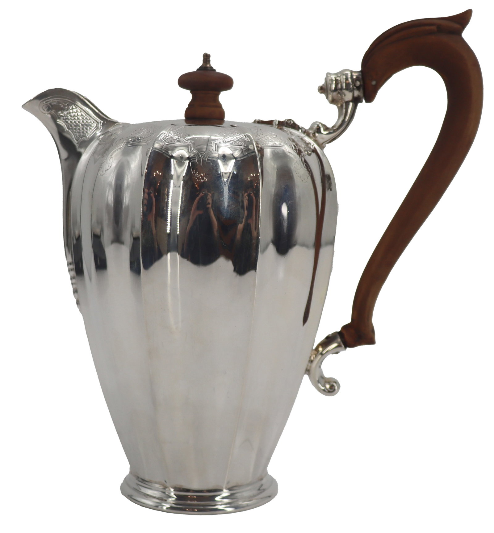 English Crichton & Co Sterling Silver Coffee Pot - Gross 18.875 ozt. (1 of 16)
