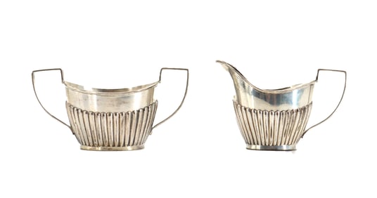 English Sterling Silver Sugar Bowl and Creamer - 4.135 ozt.
