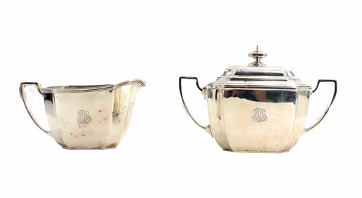 Antique Tiffany & Co. Sterling Silver Creamer and Covered Sugar Bowl - 22.015 ozt.