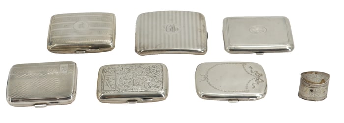 (7) American and British Sterling Silver Cases - 16.400 ozt.