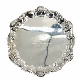 English Sterling Silver Footed Salver  - 11.695 ozt.