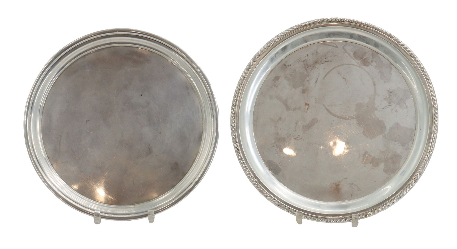 (2) American Sterling Silver Drink Tray- 25.145 ozt. (1 of 15)