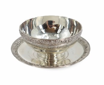 Rare Heavy Cast Antique Tiffany & Co. Sterling Silver  Cup and Saucer - 10.515 ozt.