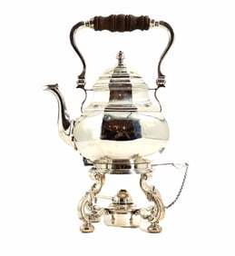 C.S. Harris & Sons Sterling Silver Tea Kettle and Burner - Gross 65.840 ozt.