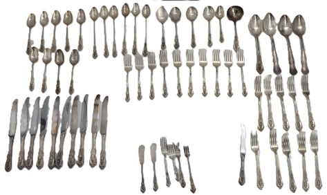 (62) Piece Set of Wallace Sterling Silver Flatware in Box - Gross 49.590 ozt.