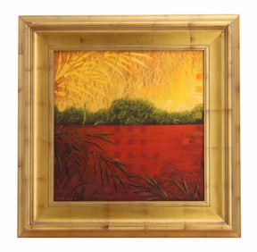 Meredith Kuntzsch (21st Century) American, Pastel on Paper Landscape "Palm Grove"