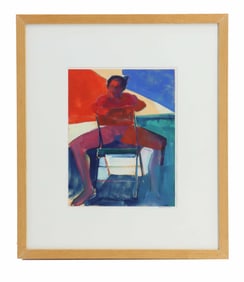 Richard Thomas (21st Century) American, Gouache on Paper Figurative Expressionist Nude