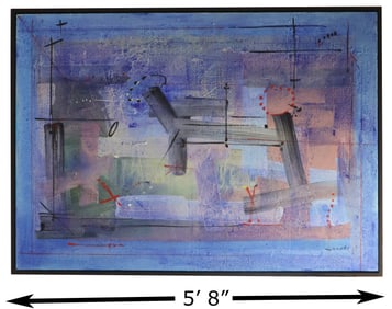 Antonio Carreno (Born 1963) Dominican, Large Abstract Oil on Canvas