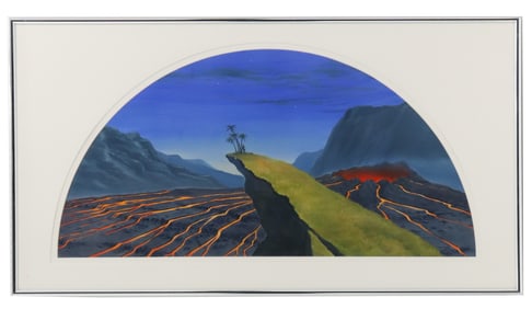 Bill Martin (1943-2008) American, Oil on Board, "Study for Fire Falls #7"