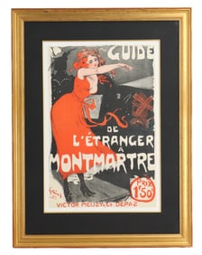 Jules Alexandre Grün (1868-1934) French, Lithograph Poster "Guide de l'Etranger á Montmartre"