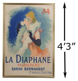 Jules Cheret (1836-1932) French, Large Lithograph Poster "La Diaphane"
