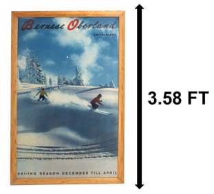 Vintage Bernese Oberland Switzerland Travel Poster