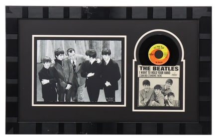Framed Commemorative Set Celebrating The Beatles 1964 Appearance on The Ed Sullivan Show