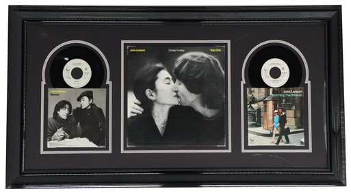 John Lennon Signed Triptych Featuring Double Fantasy