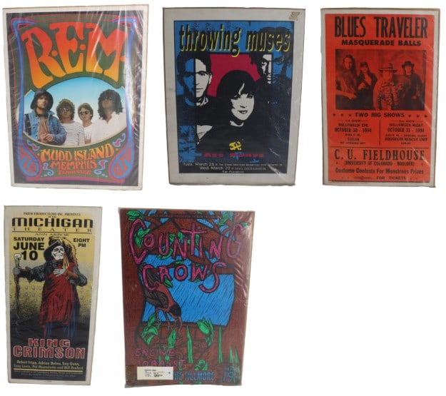(5) Concert Posters - REM, Throwing Muses, Blues Traveler, King Crimson, Counting Crows (1 of 20)