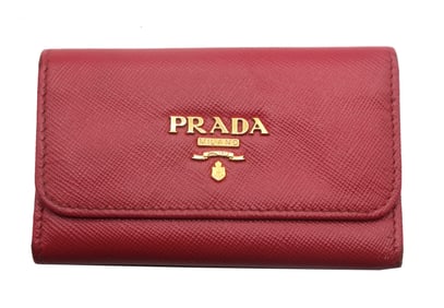 Prada Saffiano Leather Key Case Wallet