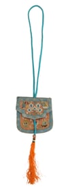 Embroidered Lady's Purse with Turquoise Silk Thread