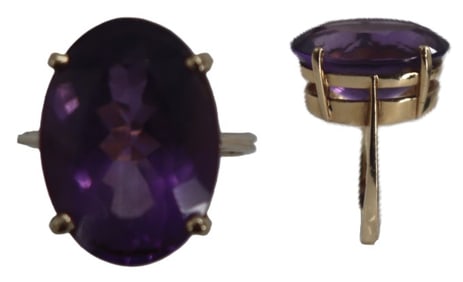 One 14k and Amethyst Ring - Gross 5.2 g.
