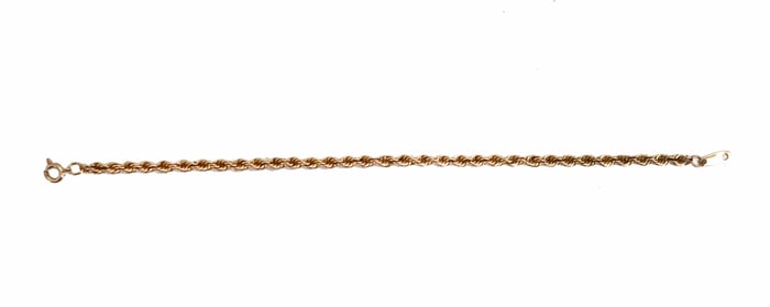14k Gold Rope Bracelet - 2.2 g.