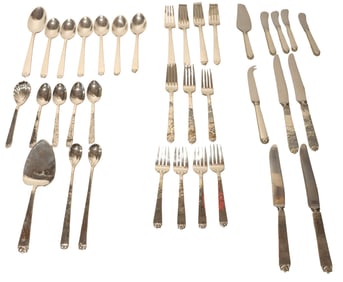 (36) Cartier Handwrought Sterling Silver Silverware - Gross 53.275 ozt.