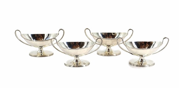 (4) Crichton Bros Sterling Silver Footed Nut Servers - 11.570 ozt.