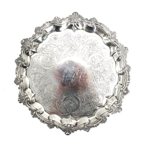 English Sterling Silver Tripod Tray - 11.075 ozt.