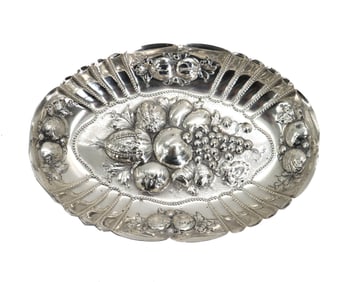 Continental Repousse Sterling Silver Tray - 7.140 ozt.